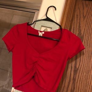 Red crop top